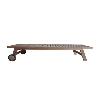 TIKAU - lettino con ruote in teak