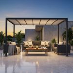 Pergola retrattile motorizzata con led 3 x 3