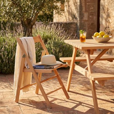 sedia da giardino pieghevole in legno salvaspazio