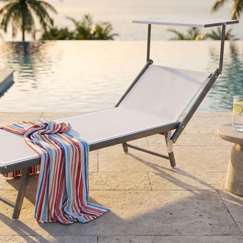 REMI - lettino mare prendisole pieghevole in alluminio con tettuccio