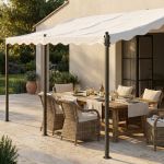 PEGASUS - pergola onda da giardino addossata in acciaio 3 x 4 m