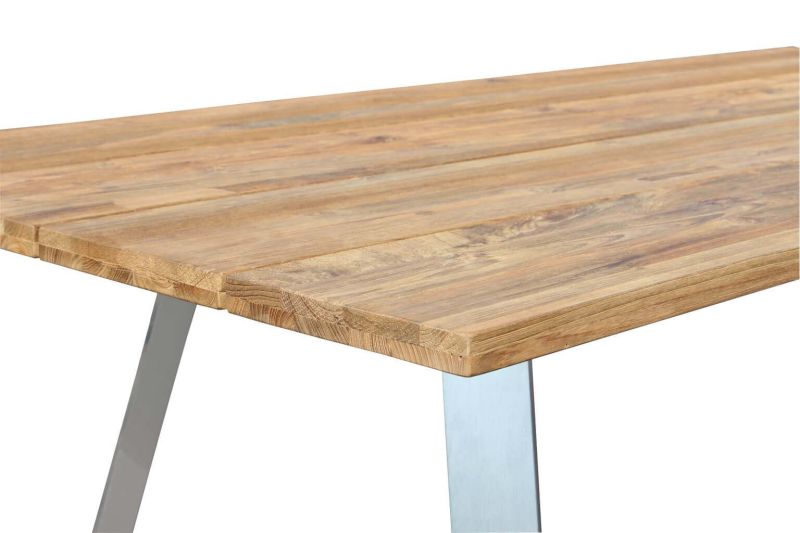 SALTUS - tavolo da giardino in alluminio e teak riciclato
