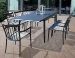 GARDENIA - sedia da giardino in alluminio e rattan sintetico impilabile