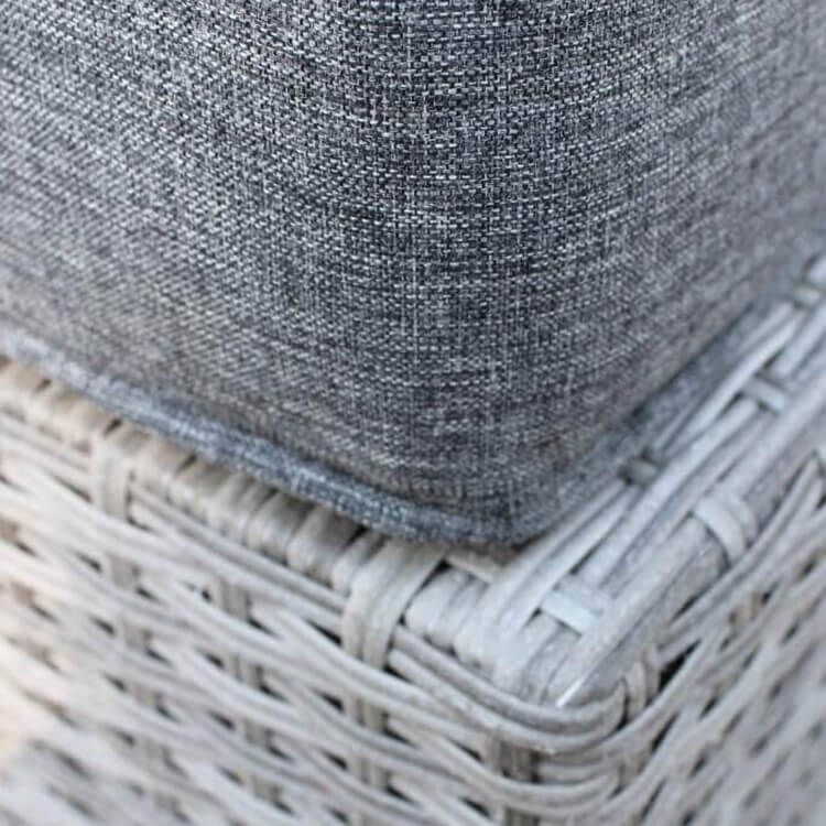 GRANDIS - divano da giardino con 2 pouf completo di cuscino intreccio in rattan sintetico