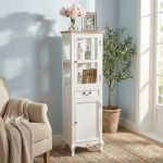 HEART - vetrina un cassetto 2 ante in legno di paulownia shabby chic
