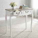 mobiletto con 2 cassetti in legno di paulownia shabby chic