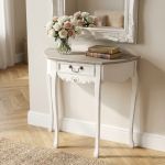 mobiletto con 1 cassetto in legno di paulownia shabby chic