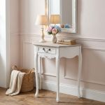 mobiletto con 1 cassetto in legno di paulownia shabby chic