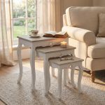 ROLAND - set 3 tavolini in legno di paulownia shabby chic