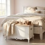 Baule in legno di paulownia shabby chic
