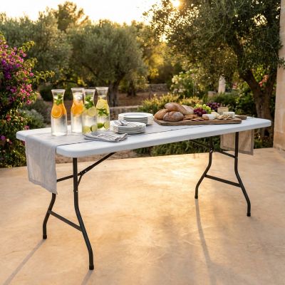 CATE - tavolo catering salvaspazio in acciaio e abs