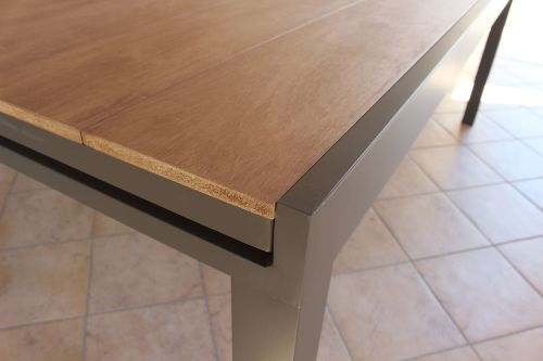 VIDUUS - set tavolo in alluminio e polywood cm 160/240 x 95 x 75 h con 6 poltrone Viduus