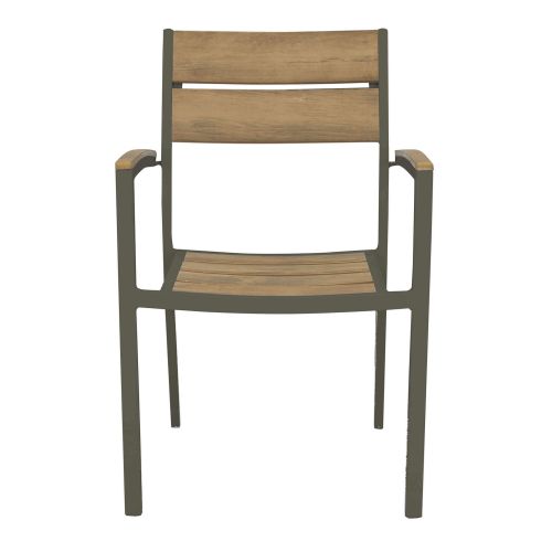 VIDUUS - set tavolo in alluminio e polywood cm 160/240 x 95 x 75 h con 8 poltrone Viduus