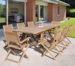 ORATOR - set tavolo in teak cm 160/240 x 90 x 77 h con 4 sedie e 2 poltrone Orator