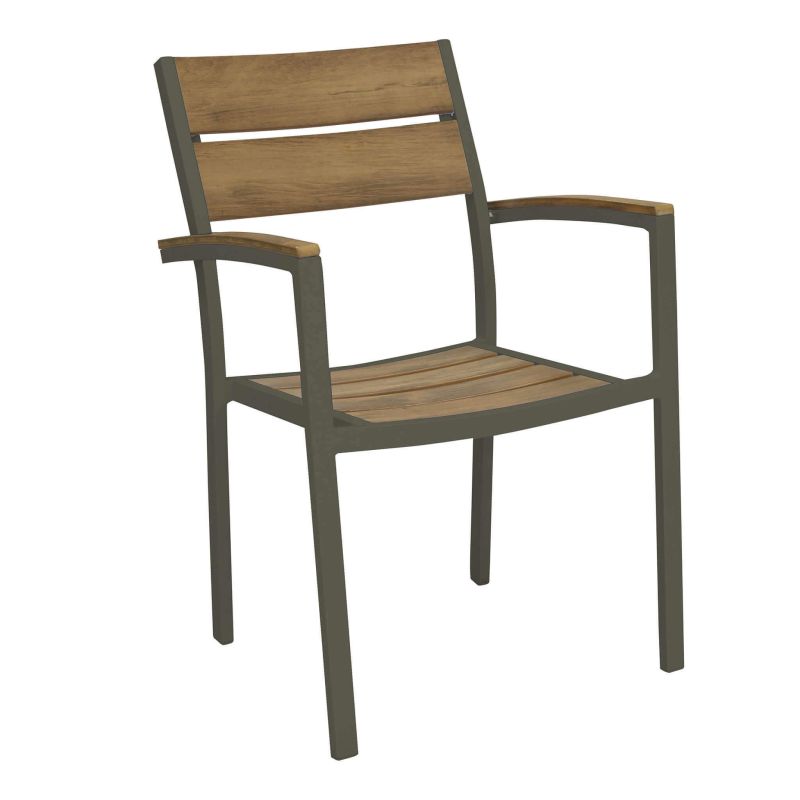 VIDUUS - set tavolo in alluminio e polywood cm 160/240 x 95 x 75 h con 4 poltrone Viduus
