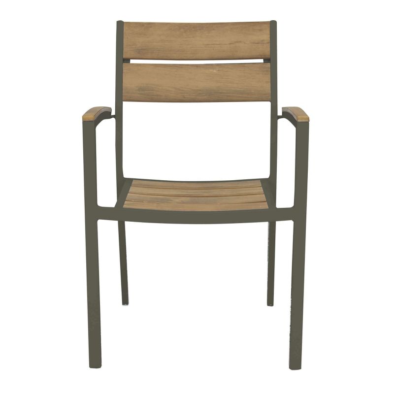 VIDUUS - set tavolo in alluminio e polywood cm 160/240 x 95 x 75 h con 4 poltrone Viduus