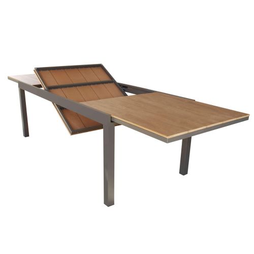 VIDUUS - set tavolo in alluminio e polywood cm 200/300 x 95 x 75 h con 10 poltrone Viduus