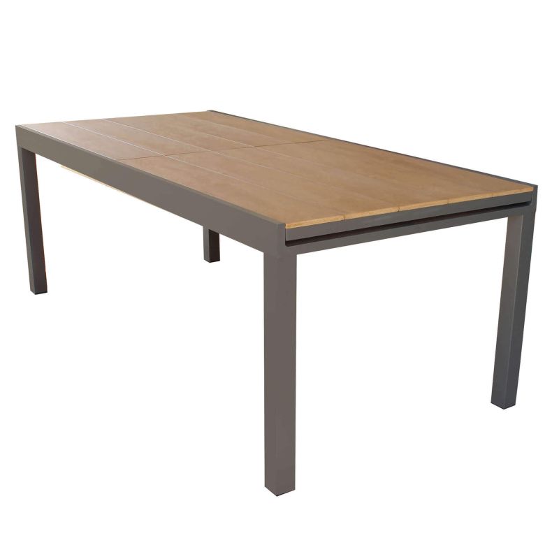 VIDUUS - set tavolo in alluminio e polywood cm 200/300 x 95 x 75 h con 10 poltrone Viduus