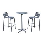 OPERA - set tavolo in metallo cm Ø 60 x 102 h con 2 sgabelli Opera