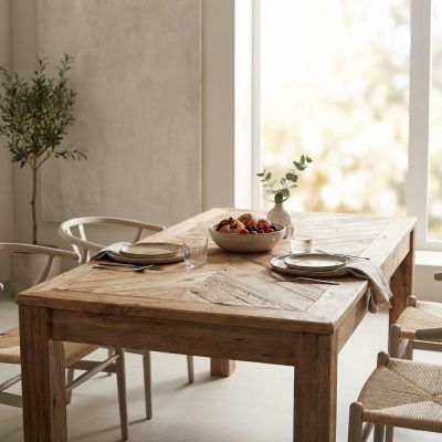 PINUS - tavolo da pranzo in pino riciclato