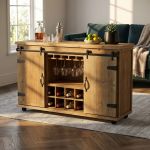 FLORENCE - madia in legno con portabottiglie