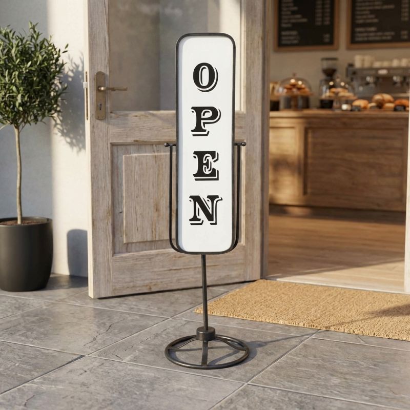 ADAM - cartello open close in metallo