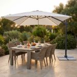 TESLA - ombrellone da giardino decentrato con led 3 x 4