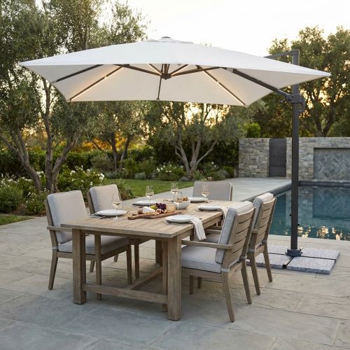 TESLA - ombrellone da giardino decentrato con led 3 x 4