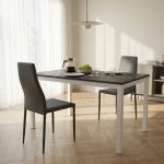 FLICK - tavolo effetto marmo allungabile 120 x 80
