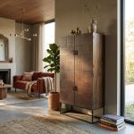MANTRA - credenza con decoro 4 ante legno e ferro