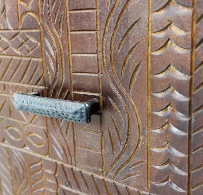 MANTRA - porta tv con decoro 4 ante legno e ferro