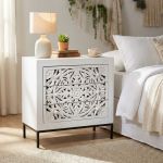 OHM - comò cassettiera con decoro 3 cassetti legno e ferro