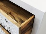 OHM - comò cassettiera con decoro 3 cassetti legno e ferro