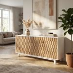 MATRIX - madia moderna con decoro in legno