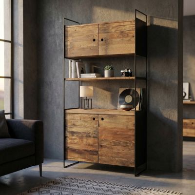 PINUS BLACK - credenza in pino riciclato