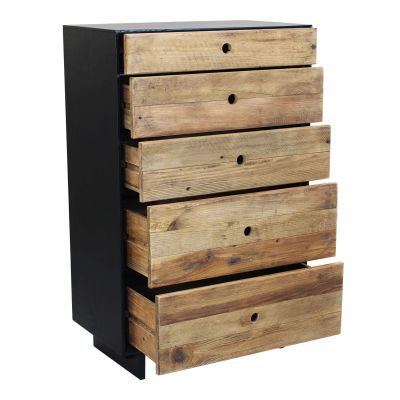 PINUS BLACK - cassettiera in pino riciclato