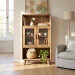 PINUS - credenza con vetrina in pino riciclato