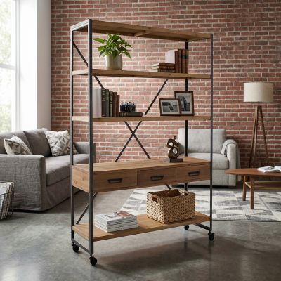 NEPO - libreria in legno e acciaio