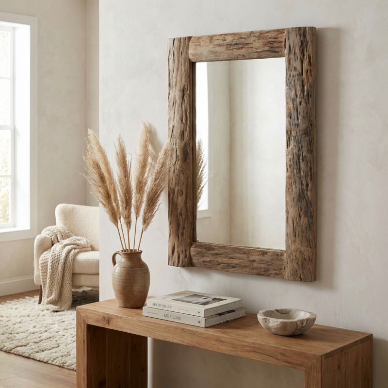 CLEET - specchio con cornice in legno