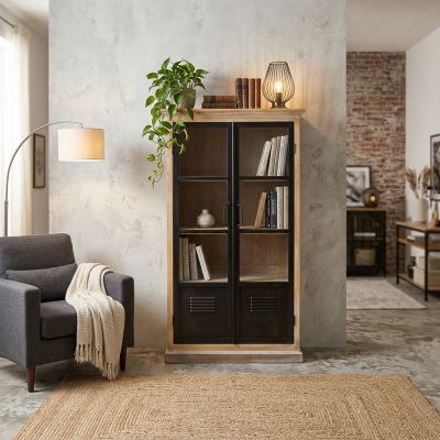 CHARLIE - vetrina in legno e acciaio