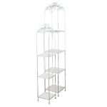 set di 2 scaffali stile provenzale in ferro verniciato g.27x27x162/p.22x22x125