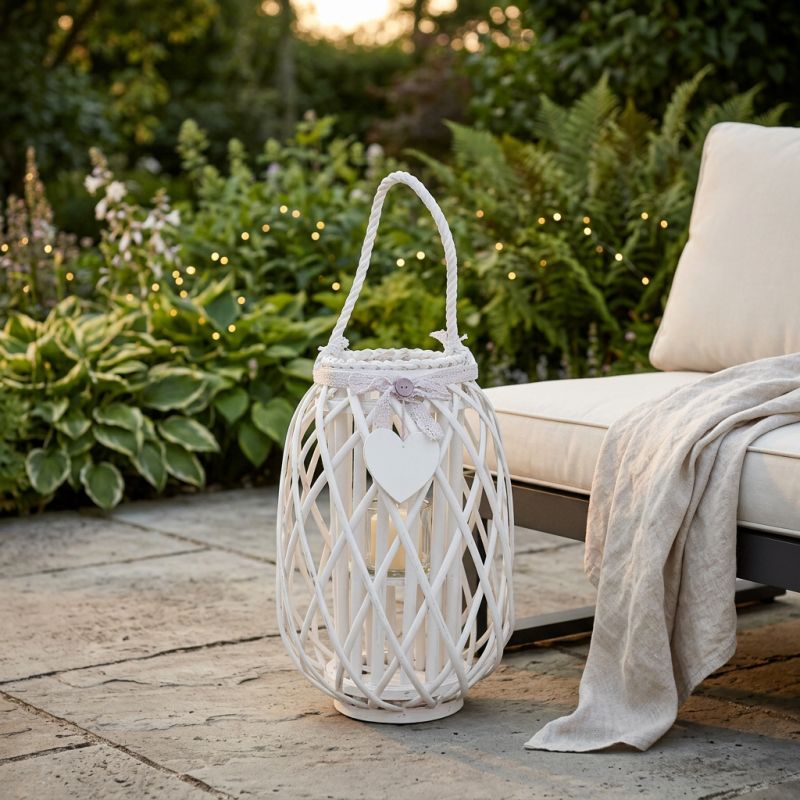 GENEVIEVE - lanterna in vimini tondo 15 x 45 cm