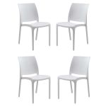 VOLGA - sedia da giardino in plastica set da 4