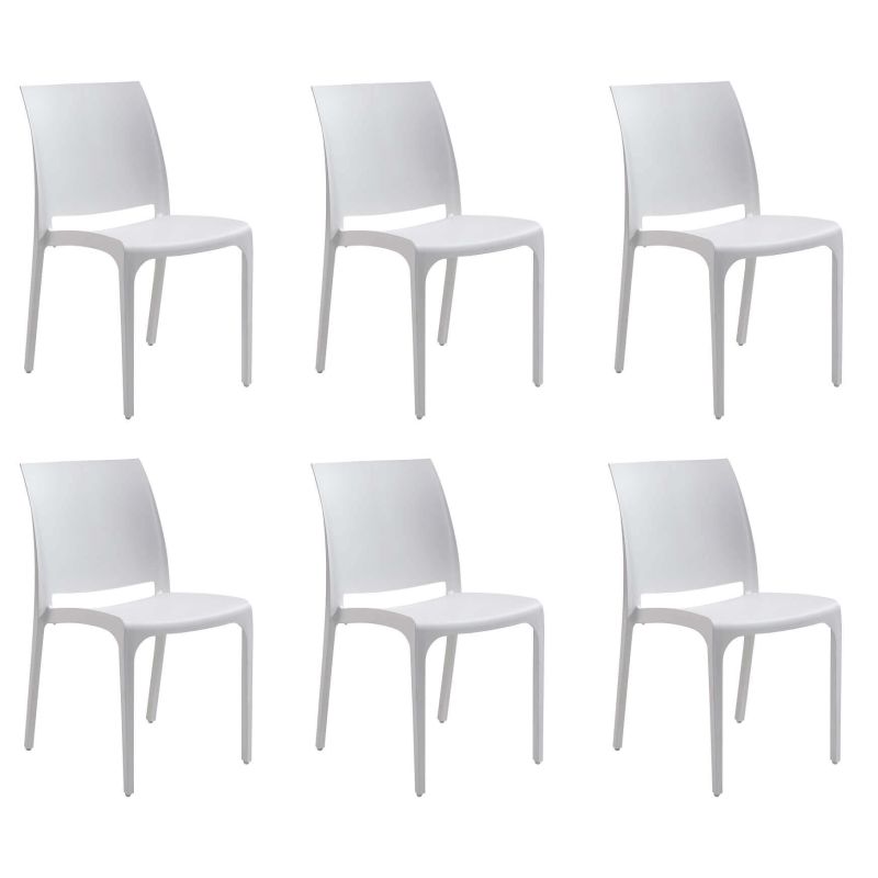 VOLGA - sedia da giardino in plastica set da 6