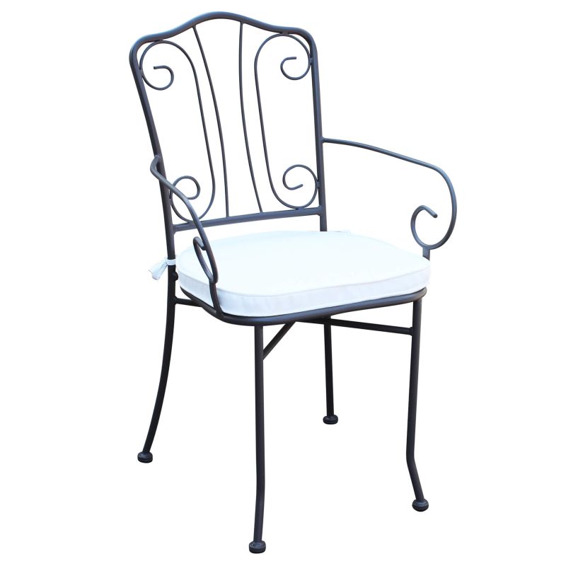 VENTUS - set tavolo in ferro cm 80 x 80 x 74 h con 4 poltrone Ventus