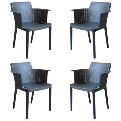 MAKKA - poltrona da esterno ed interno in plastica set da 4