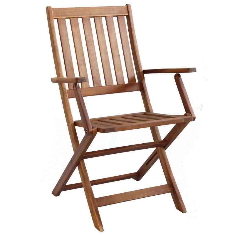 CAESAR - set tavolo in legno massiccio di acacia cm 150/200 x 90 x 78 h con 6 sedie e 2 poltrone Dresda