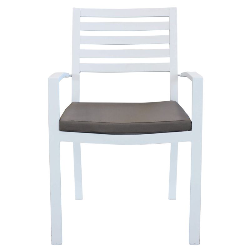 DEXTER - set tavolo in alluminio cm 200/300 x 100 x 74 h con 8 sedie e 2 poltrone Dexter