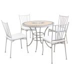VENTUS - set tavolo in ferro Ø 90 x 74 h con 4 sedie Ventus