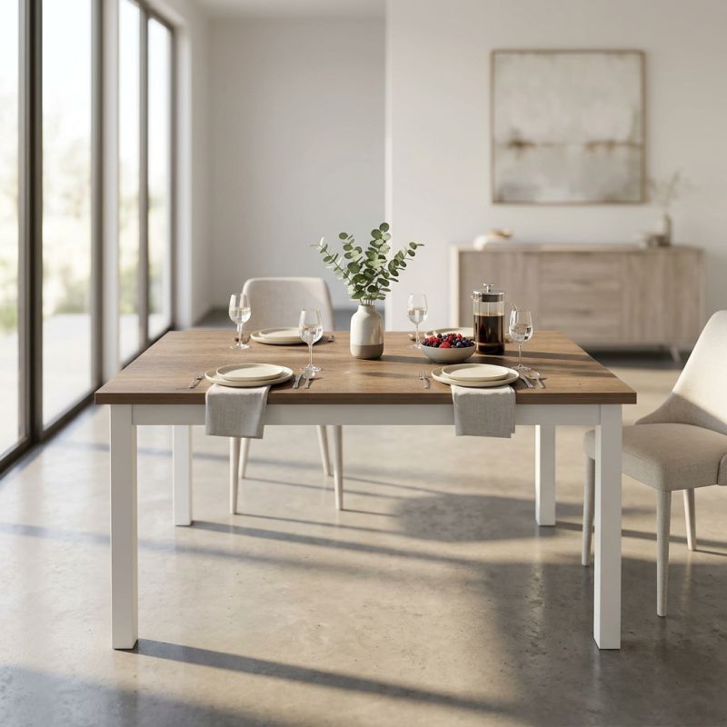BLAKE - tavolo da pranzo moderno allungabile in acciaio e legno da 110 x70